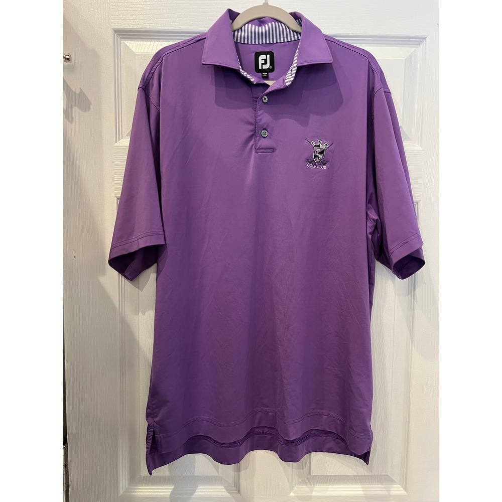 FootJoy Polo Shirt Polyester Spandex Performance Preppy Purple Large